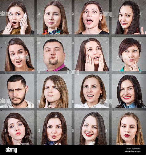 Collage de mujer diferentes emociones Fotografía de stock Alamy