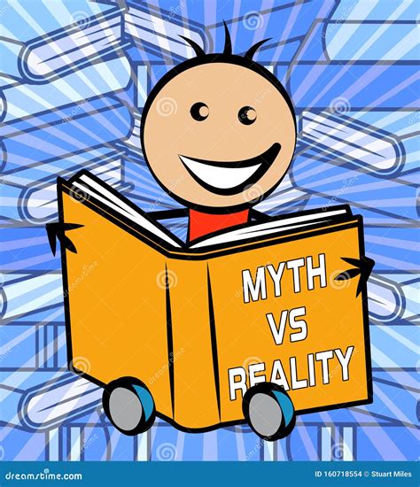 Myth Vs Reality Businessman Demonstrating Authenticity Versus False