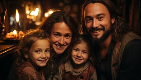 Una Familia Feliz Sonriendo Y Abraz Ndose Disfrutando De Las Vacaciones