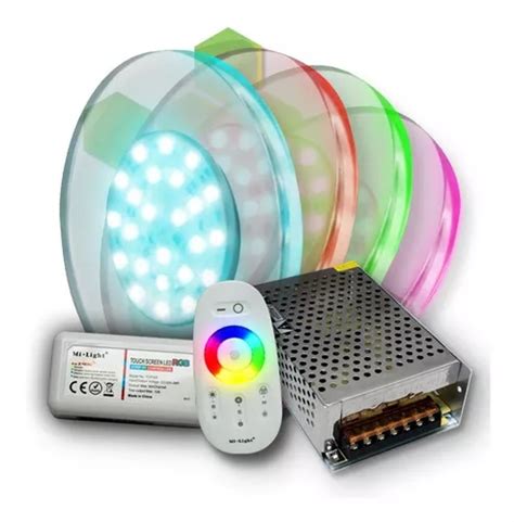 Kit Completo 4 Luces Pileta Acrilico Rgb