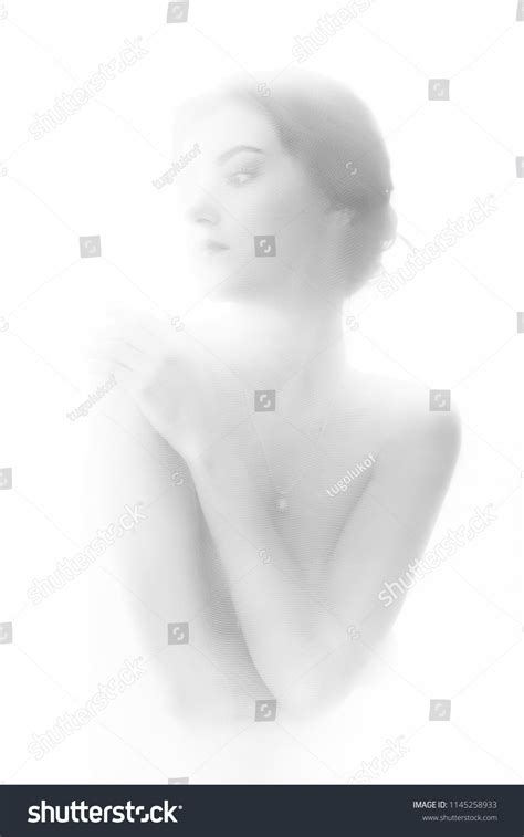Naked Sensual Woman Veil On White Stock Photo 1145258933 Shutterstock