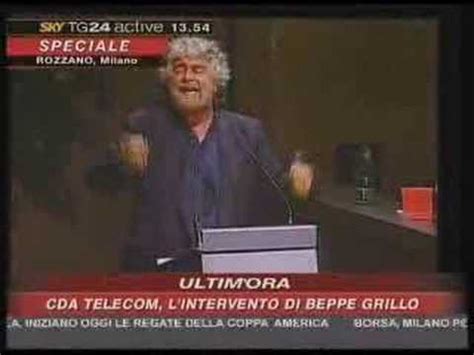 Beppe Grillo Intervento Al Cda Telecom Parte Youtube