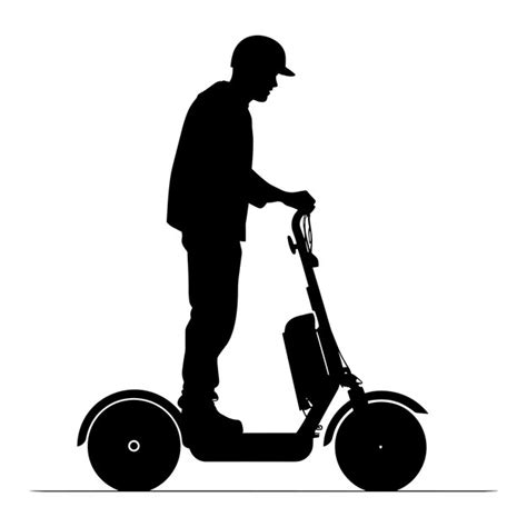 Segway Electric Scooter Silhouette Vector Premium Ai Generated Vector