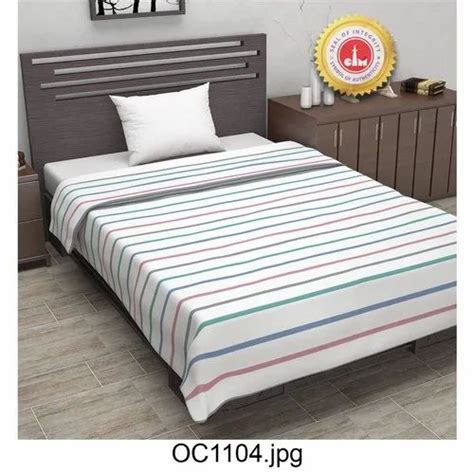 Cotton Stripe Micro Single Dohar Blanket For Home Size 140 X 210 Cm