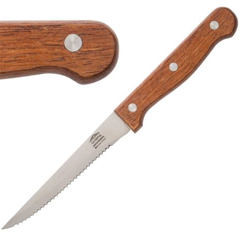 Olympia Steak Knives Wooden Handle Pack C Nisbets