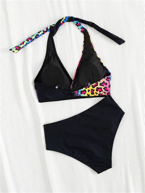 Swim Vcay Conjunto De Mai Bikini Feminino Cole O Spring Break Estampa Aleat Ria