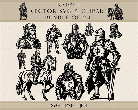 Knight Svg Knight Png Knight Clipart Knight Vector Medieval Svg