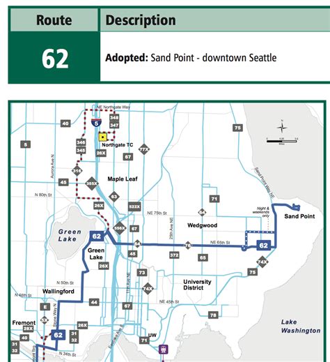 Bus 62 Route Schedule - Schedule Printable