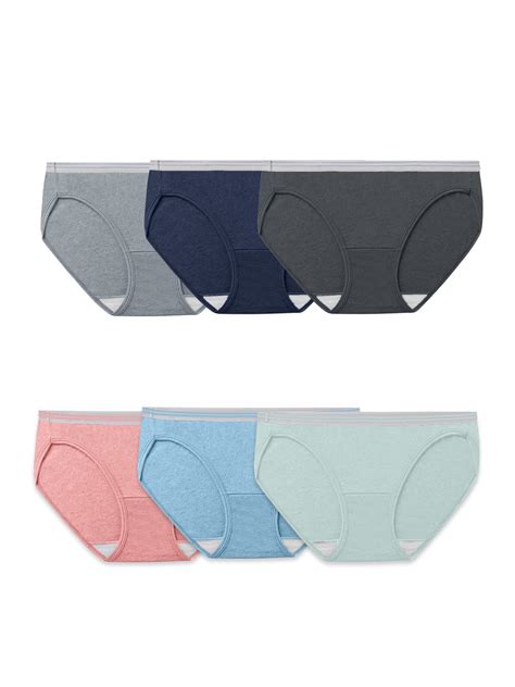 Fruit Of The Loom Women S Heather Bikini Panties Soft Cotton Underwear Pack Walmart