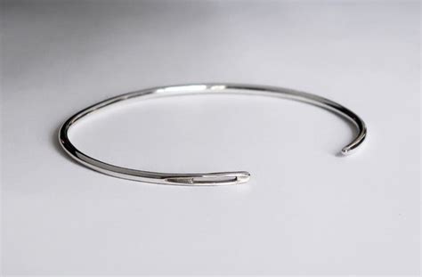 Solid Sterling Silver Sewing Needle Bracelet - Etsy