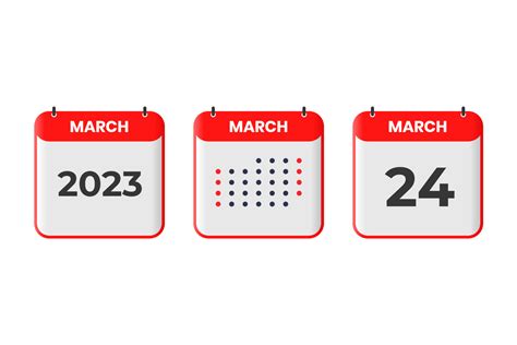 March 24 Calendar Design Icon 2023 Calendar Schedule Appointment