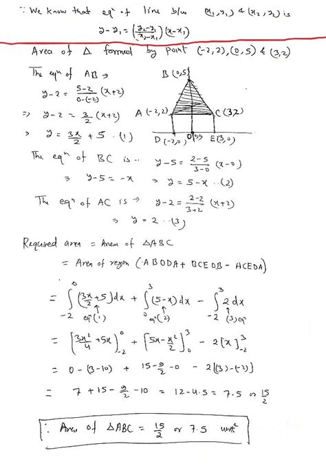 Using Integration Find The Area Of The Region Bounded By The Triangle