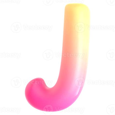 Gradient Letter J Font 3d Render 48026020 Png