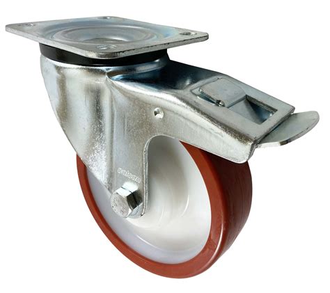 Mm Swivel Castor With Brake Kg Capacity Polyurethane Tyre