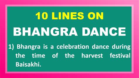 10 Lines On Bhangra Dance In English Few Sentences About Bhangra