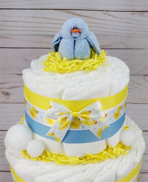 Duck Diaper Cake Rubber Duck Diaper Cake Duck Baby Shower Etsy