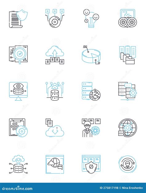 Financial Industry Linear Icons Set Investments Banking Wealth