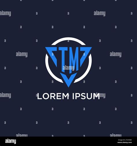 Tm Monogram Logo With Triangle Shape And Circle Design Vector Stock