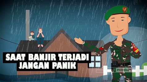 Animasi Mitigasi Bencana Banjir Kodam Hsn Animasi Cartoon Bencanabanjir Banji Youtube