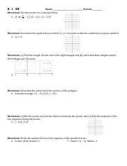 Plotting Points In A Cartesian Plane And Determining Quadrants