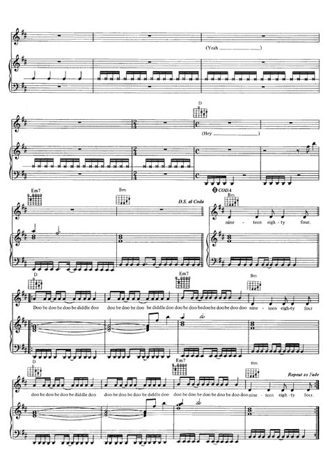 Eurythmics SEX CRIME Piano Sheet Music Easy Sheet Music