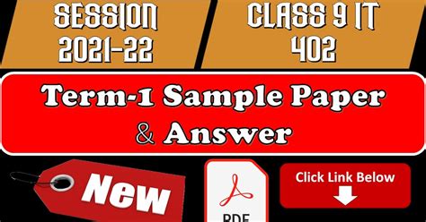 Cbse Class 9 It Code 402 Sample Paper 2021 22 Pdf Download Cbse Computer Education