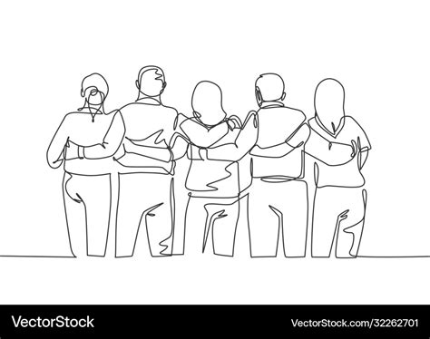 Friendship concept single continuous line drawing Vector Image