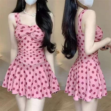 Women S One Piece Swimsuit Fashionable Suspender Dress Swimsuit Seaside Beach Hot Spring