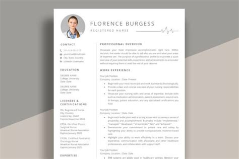 Nurse Resume Template Word Nurse Cv Graphic By Aivos · Creative Fabrica