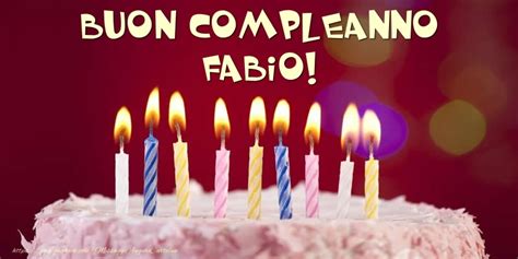 Buon Compleanno Fabio Cartolina Con Candele Sulla Torta Cartoline