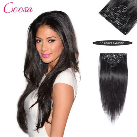 200G Grampo Em Extensões Do Cabelo Jet Black 100 cabelo Humano Remy