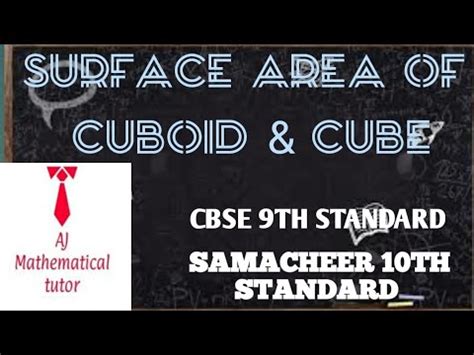 Surface Area Of Cube And Cuboid Tsa Lsa Th Standard Cbse