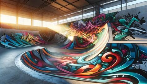 Premium Ai Image Graffiti Art On Skatepark Ramp