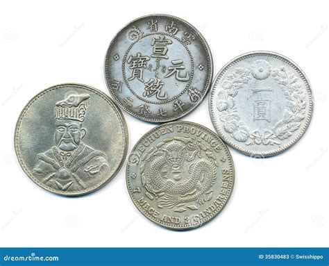 Ancient chinese silver stock image. Image of coin, background - 35830483