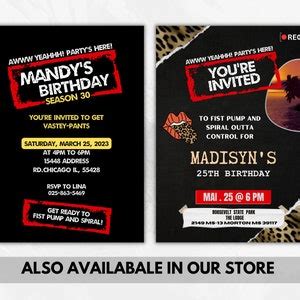 Jersey Shore Themed Printable Birthday Invitation Template Instagram