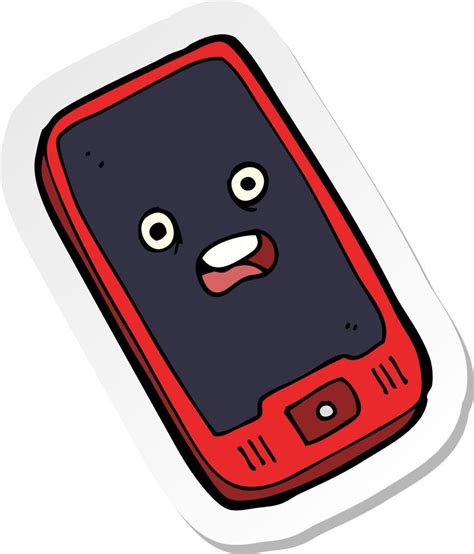 sticker of a cartoon mobile phone 10683961 Vector Art at Vecteezy