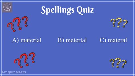 Spelling Quiz Part Spelling Test Find The Correct Spelt Word