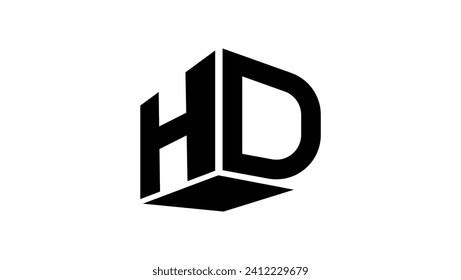 Hd Symbol Black Isolated Silhouette Stock Vector (Royalty Free ...