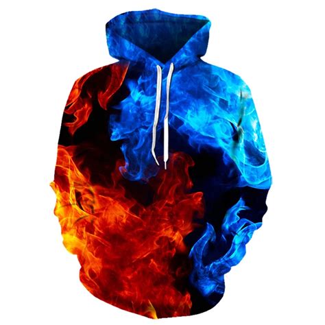 2020 New Colorful Flame Hoodies 3d Sweatshirts Men Women Hooded Loose