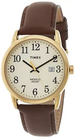 Timex TW2P75800 Easy Reader 38mm Brown Gold Tone Cream Leather Strap