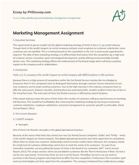 Marketing Management Assignment