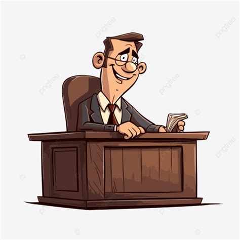 From The Pastor S Desk Vector Sticker Clipart Cartoon Lawyer Sitting