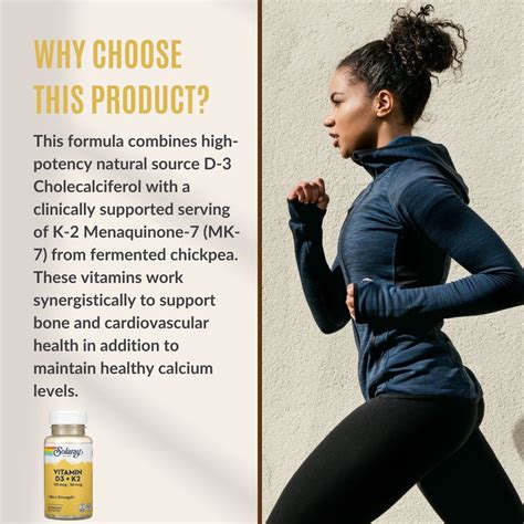 Solaray Vitamin D3 + K2, 60-120 Vegcaps