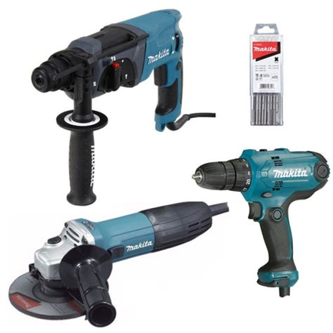 Makita GA5030, DF0300, HR2470 + аксессуары DLXMUA110 Набор сетевых ...