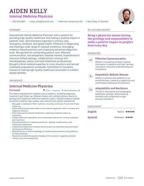 3 Successful Internal Medicine Physician Resume Examples And Writing ...