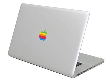 Retro Apple Logo Macbook Apple Rainbow Logo By Stickytapestore Macbook