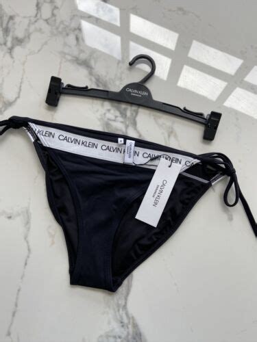 New Calvin Klein String Side Tie Womens Bikini Bottoms Size M Black