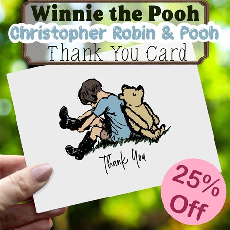 Classic Winnie The Pooh Thank You Card Winnie The Pooh Birthday