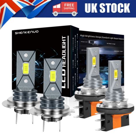 X H H Led Headlight Bulbs Replace Kit High Low Beam Super Bright