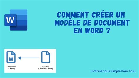 Comment Cr Er Un Mod Le De Document En Word Youtube